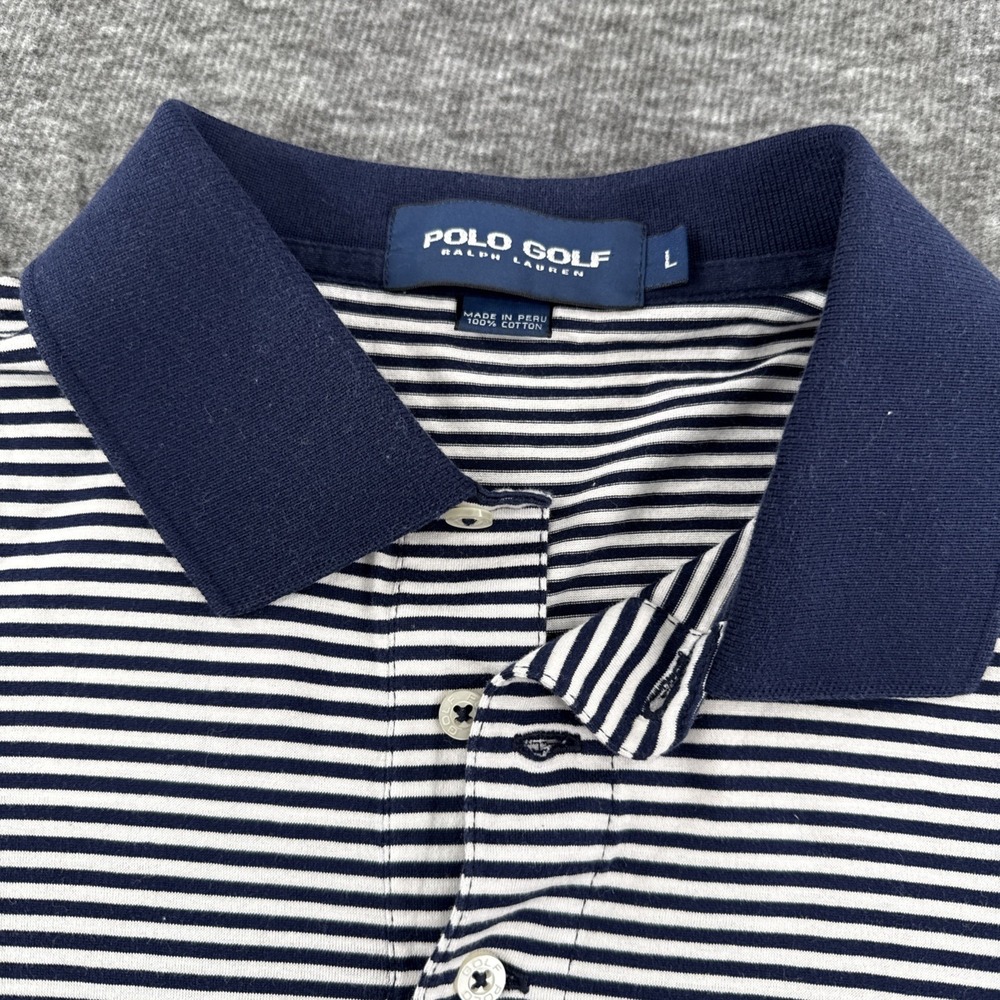Polo Golf Ralph Lauren Doral Stripe Polo Shirt Mens‎ Large Blue Doral Stripe